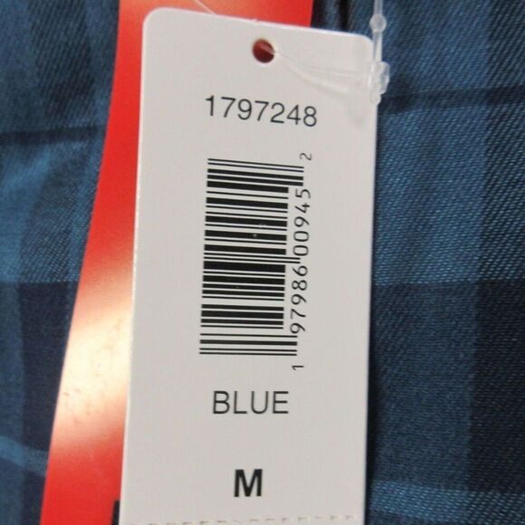 LANDS END Men Brushed Twill Button Down Shirt M Blue Tartan Plaid Flannel NWT - Picture 7 of 11